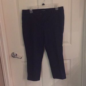 Navy blue with white polka dot capris